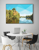 Fractal Lakeside by THE Studio on GIANT ART - green landscape