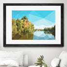 Fractal Lakeside by THE Studio on GIANT ART - green landscape