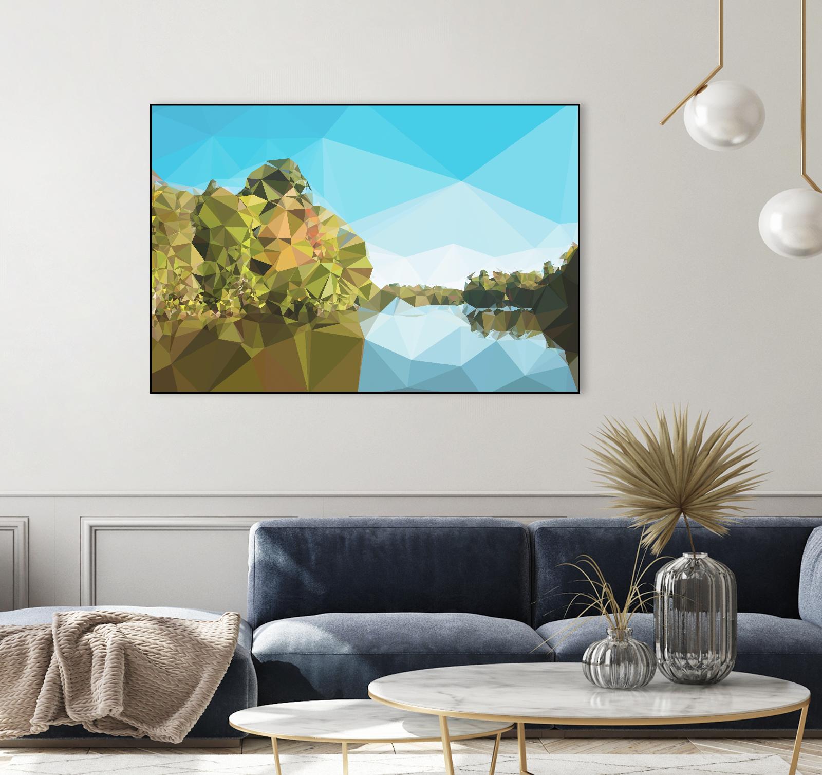 Fractal Lakeside by THE Studio on GIANT ART - green landscape