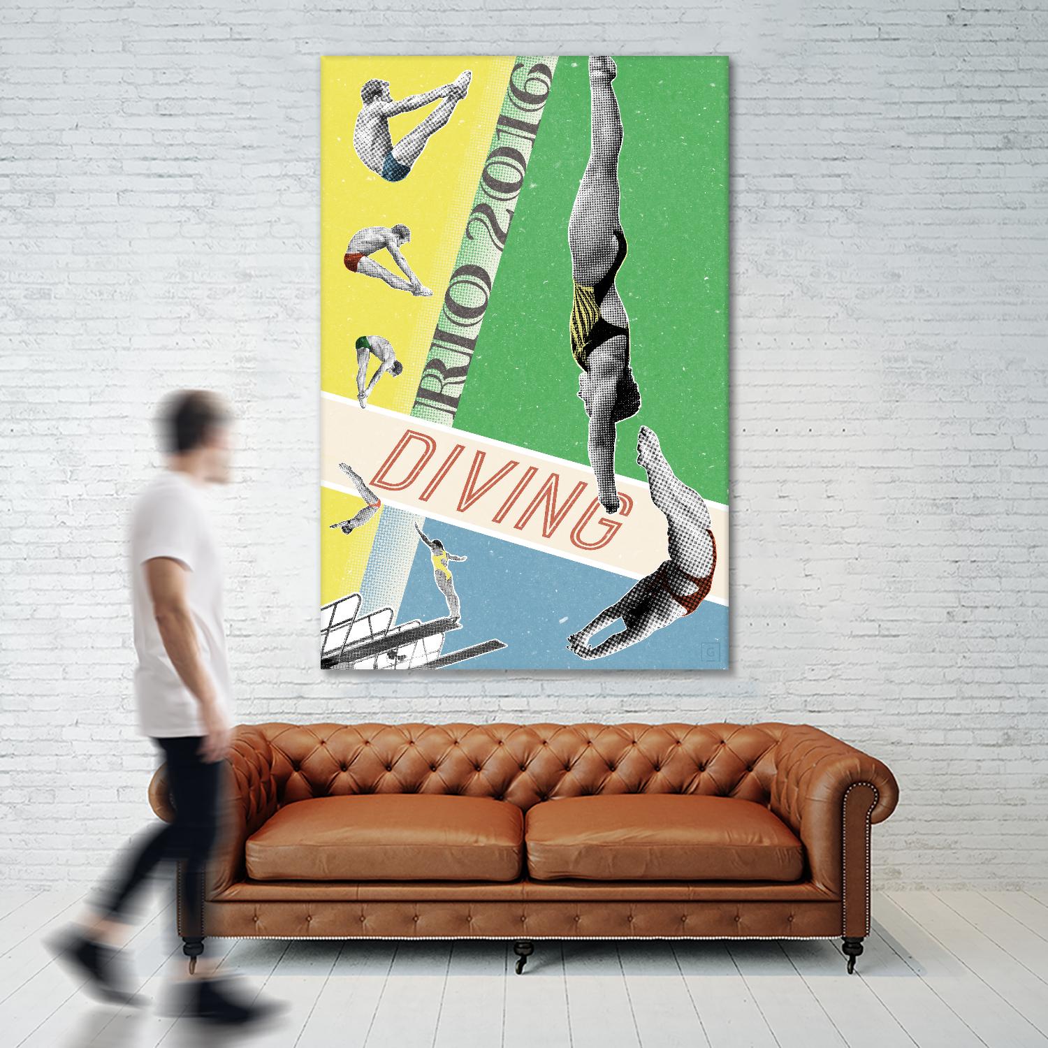 Rio Diving 2016 by THE Studio on GIANT ART - green vintage