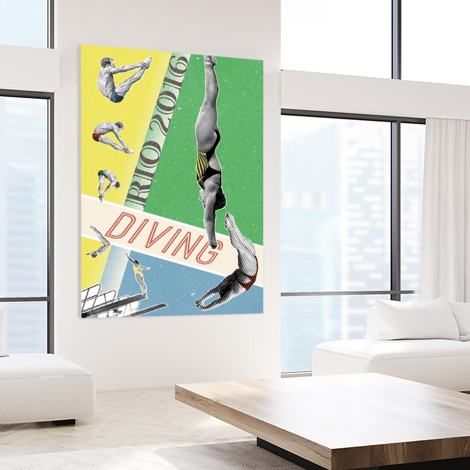 Rio Diving 2016 by THE Studio on GIANT ART - green vintage