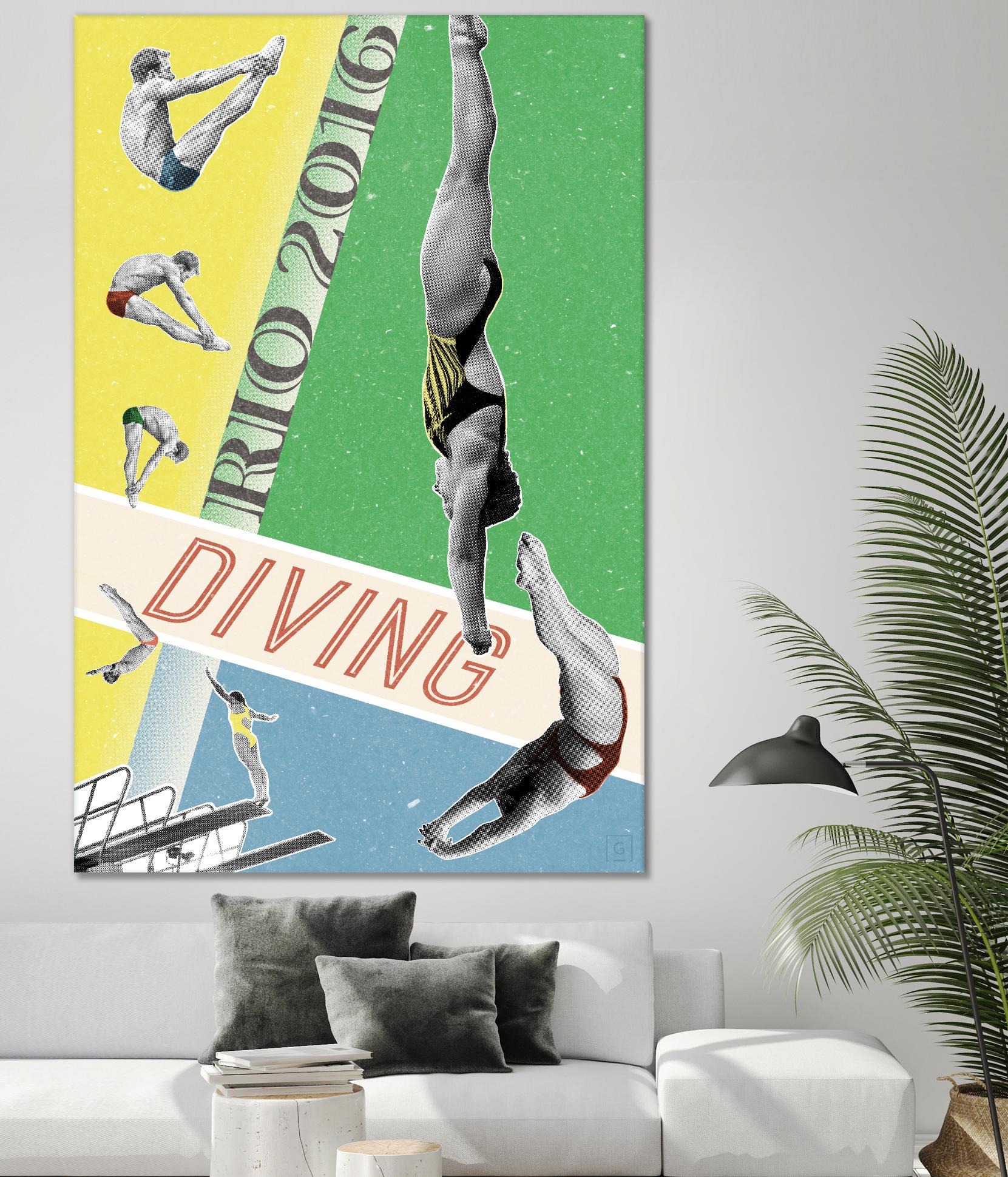 Rio Diving 2016 by THE Studio on GIANT ART - green vintage