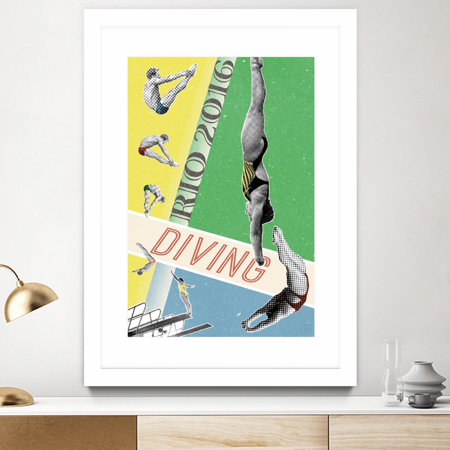 Rio Diving 2016 by THE Studio on GIANT ART - green vintage