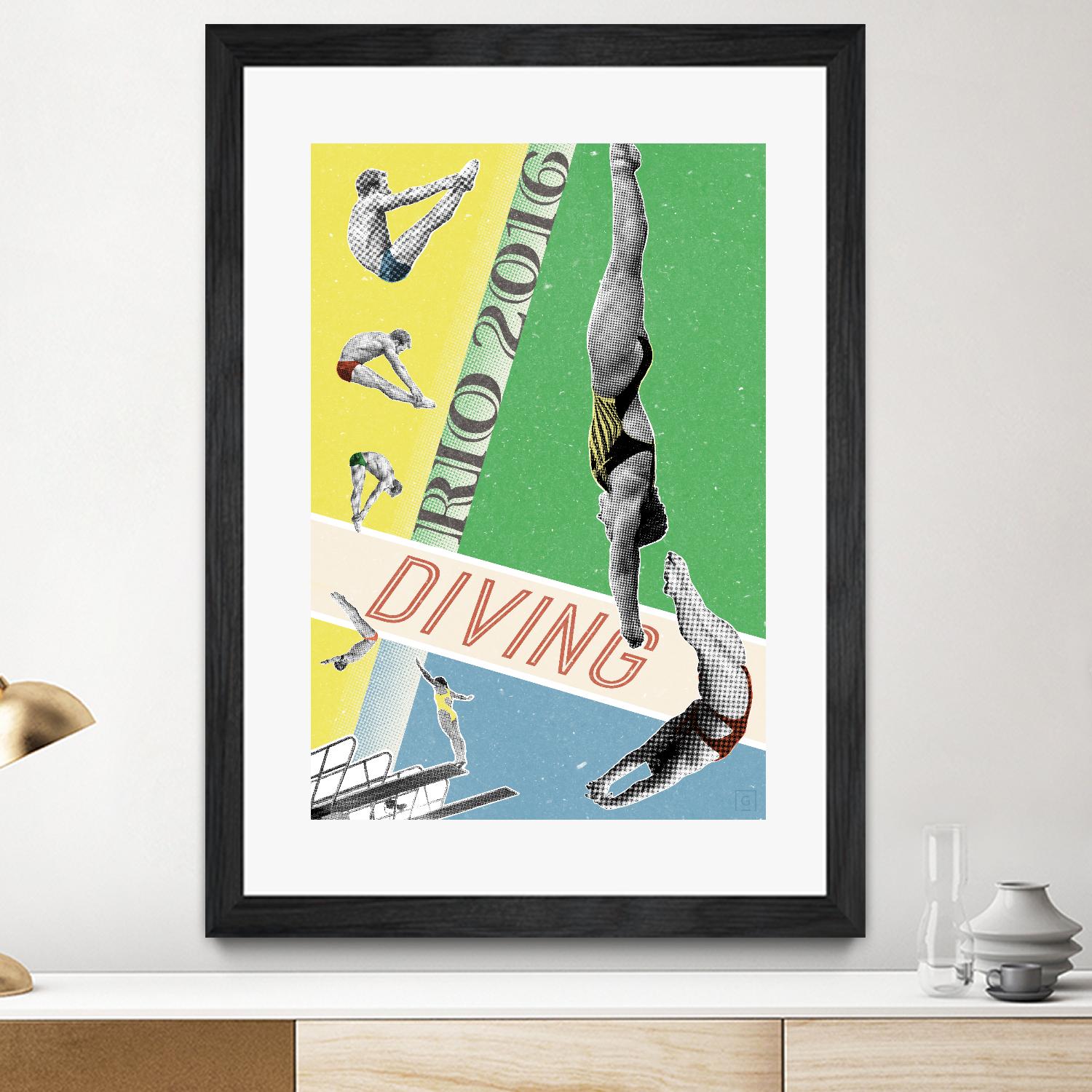 Rio Diving 2016 by THE Studio on GIANT ART - green vintage
