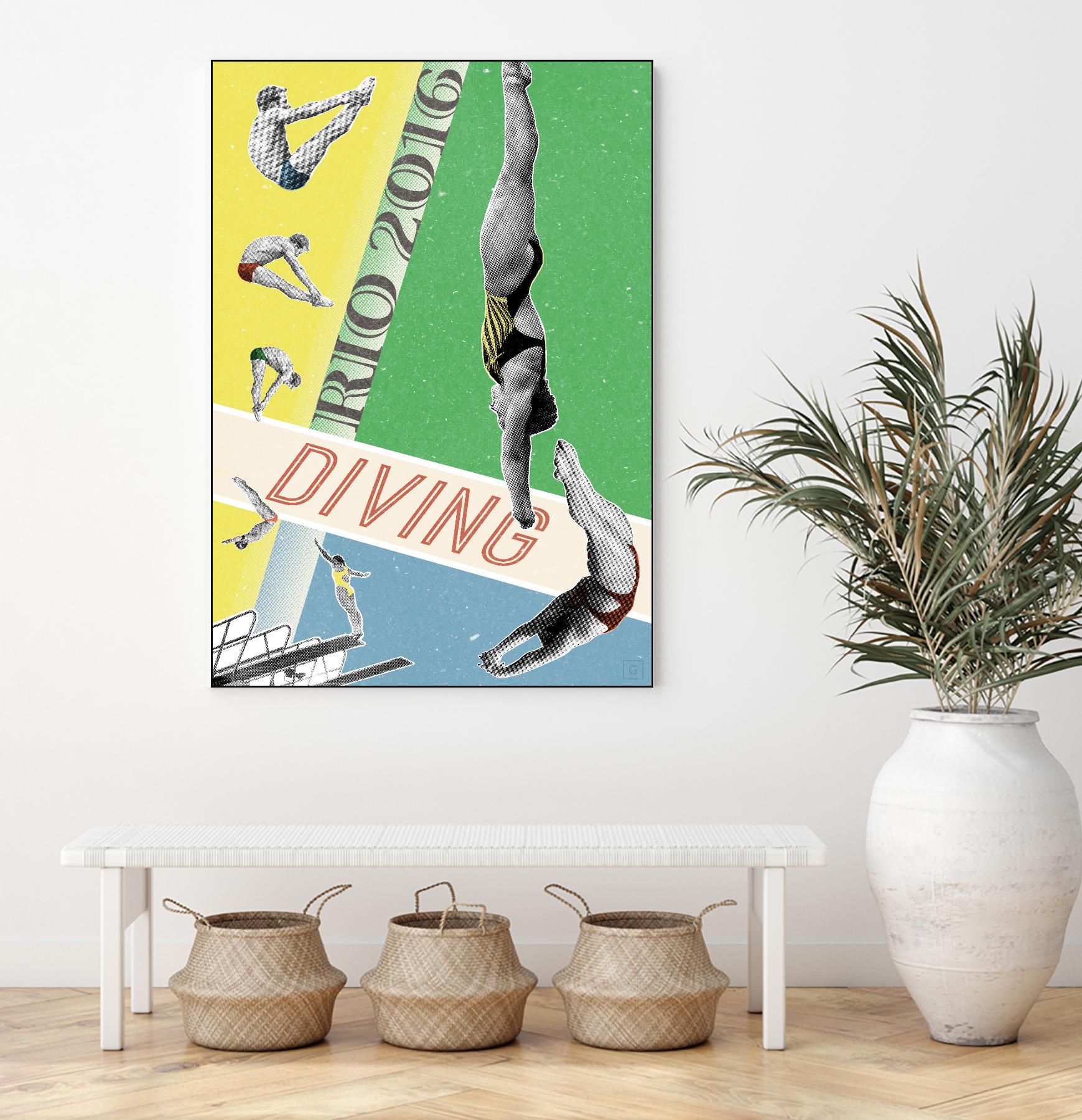 Rio Diving 2016 by THE Studio on GIANT ART - green vintage