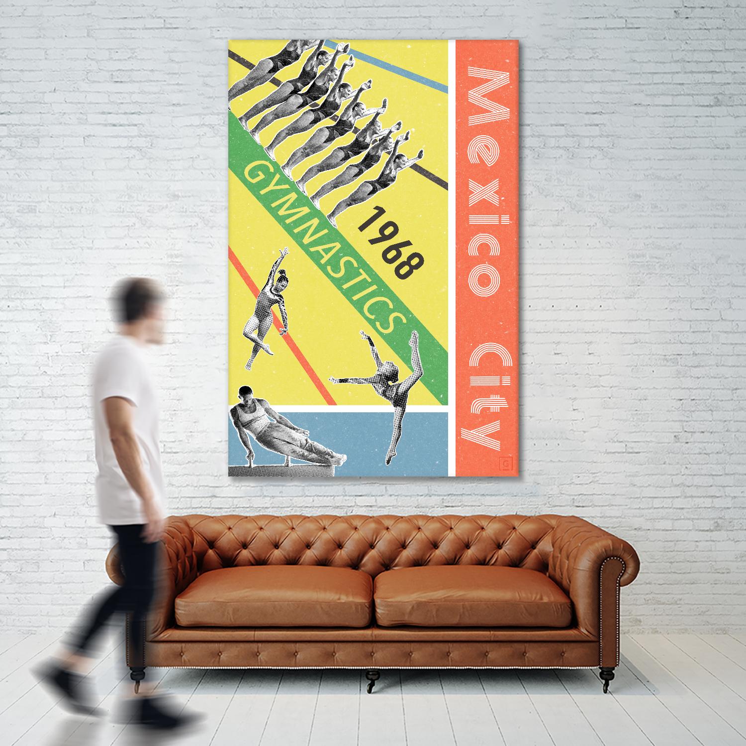 Mexico City Gymnastics 1968 by THE Studio on GIANT ART - red vintage