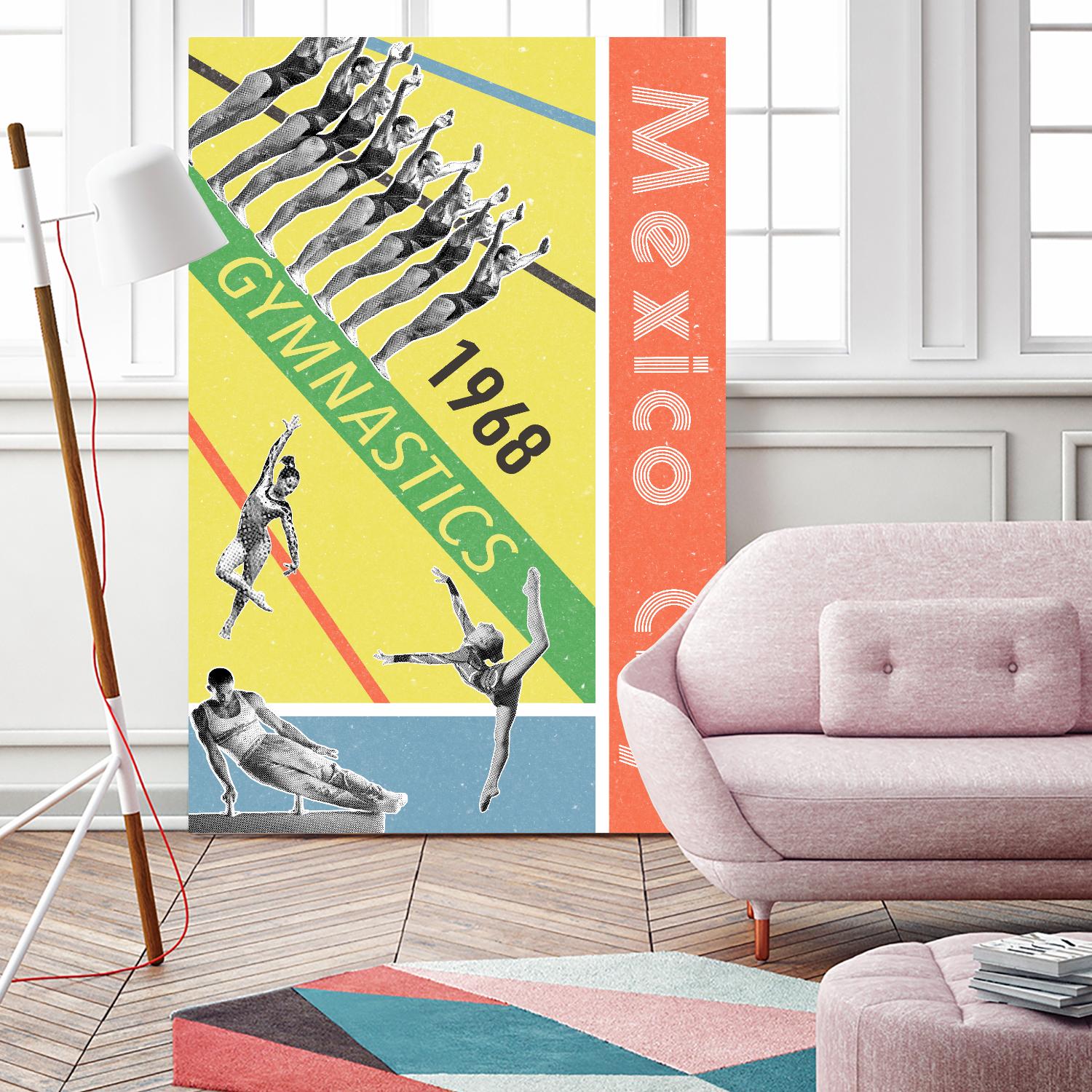 Mexico City Gymnastics 1968 by THE Studio on GIANT ART - red vintage