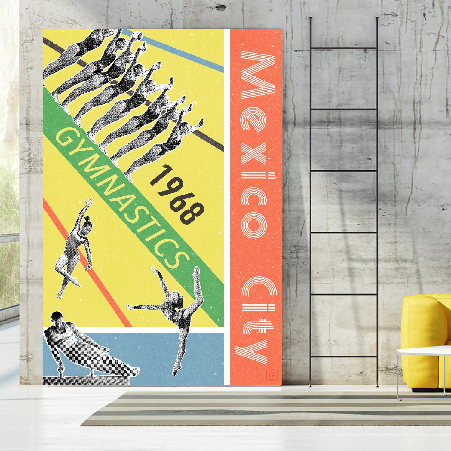 Mexico City Gymnastics 1968 by THE Studio on GIANT ART - red vintage