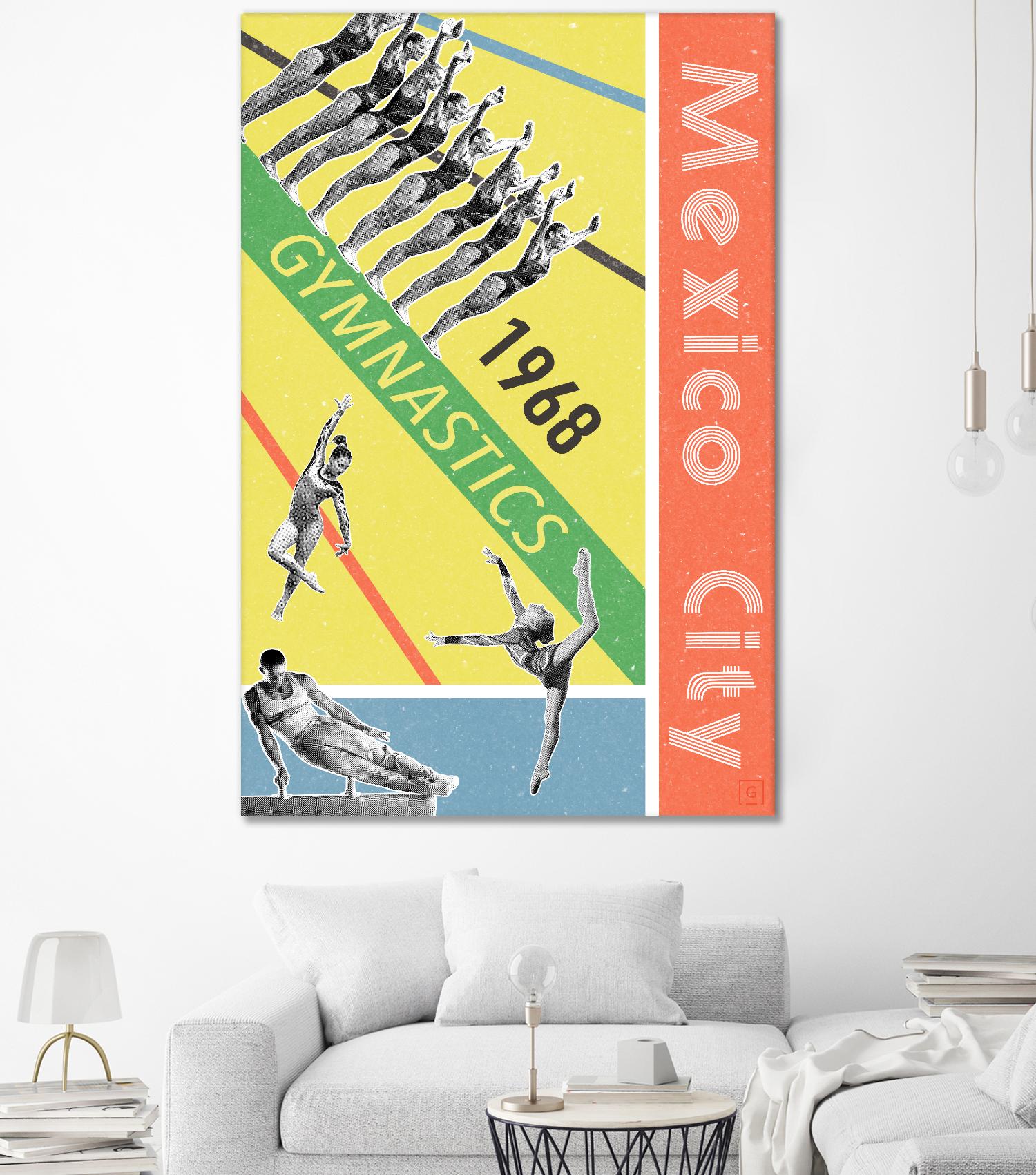 Mexico City Gymnastics 1968 by THE Studio on GIANT ART - red vintage