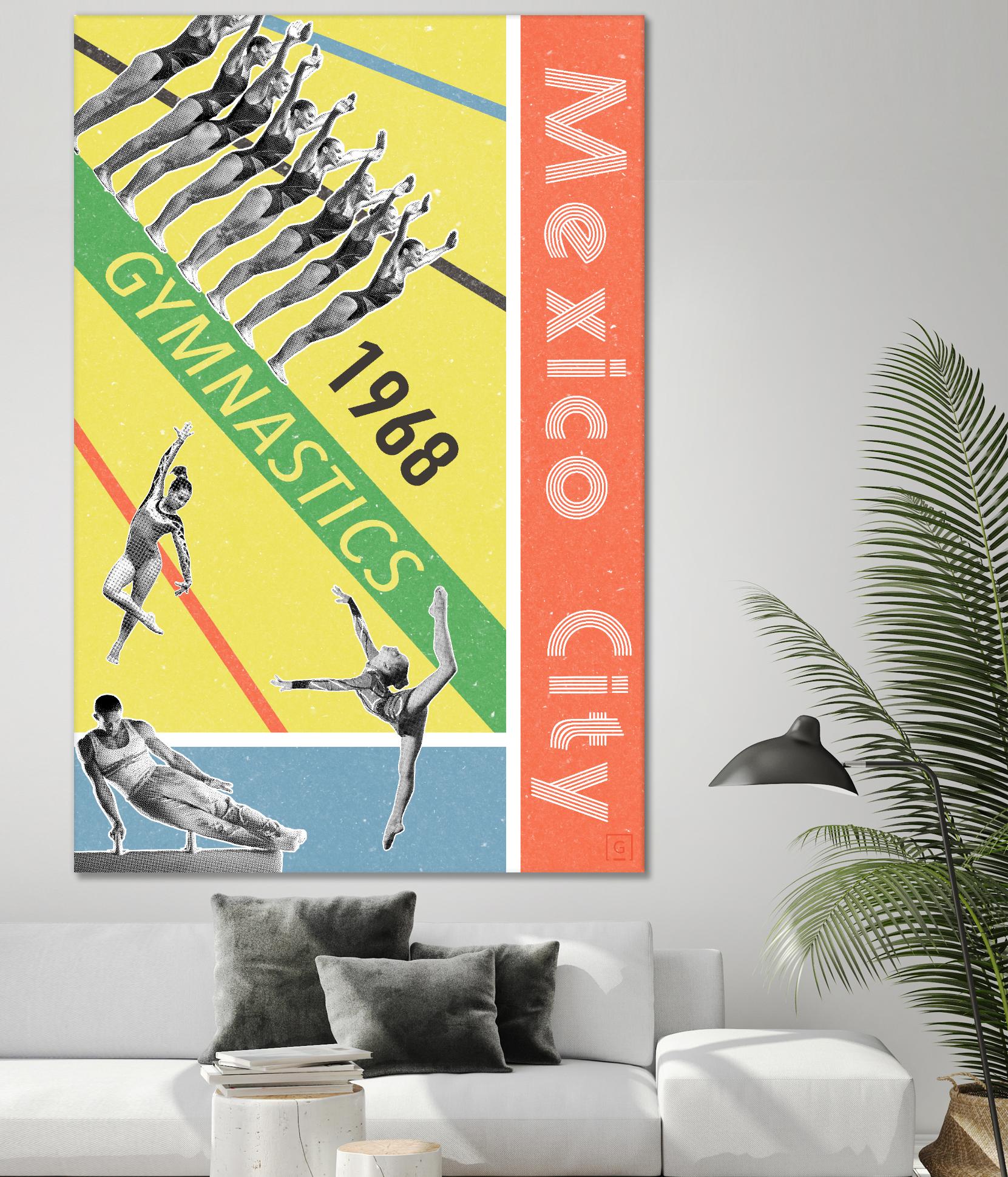 Mexico City Gymnastics 1968 by THE Studio on GIANT ART - red vintage