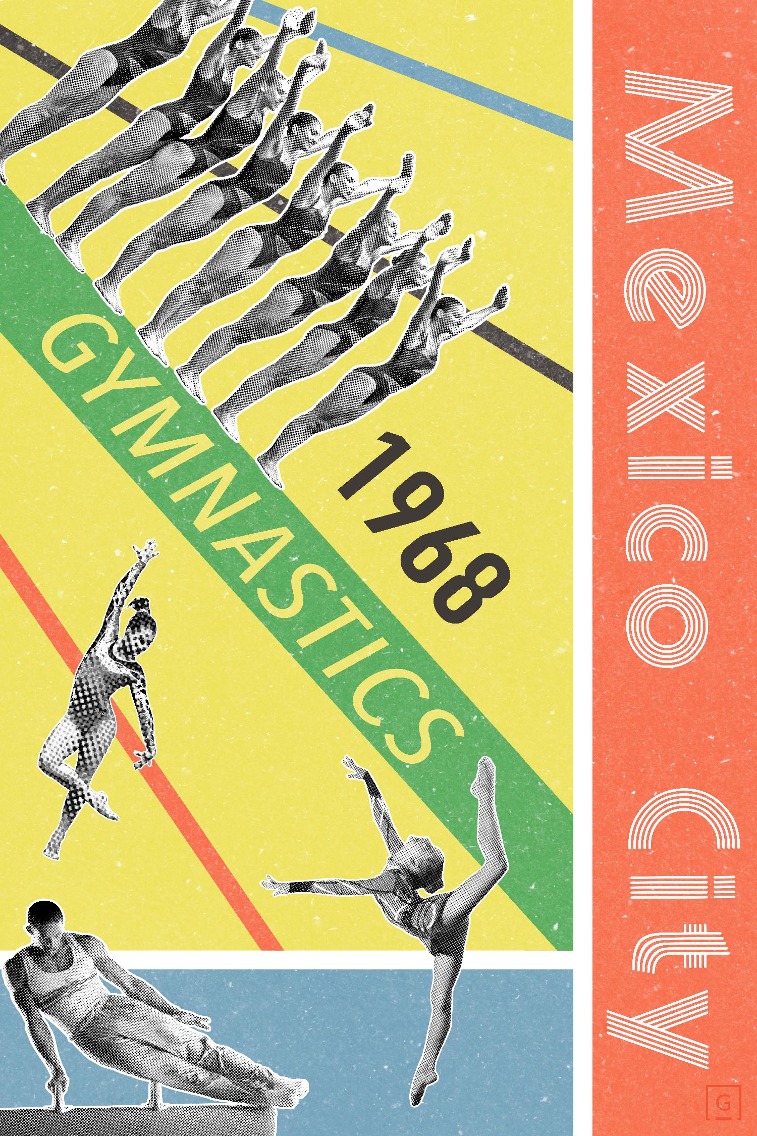 Mexico City Gymnastics 1968 by THE Studio on GIANT ART - red vintage