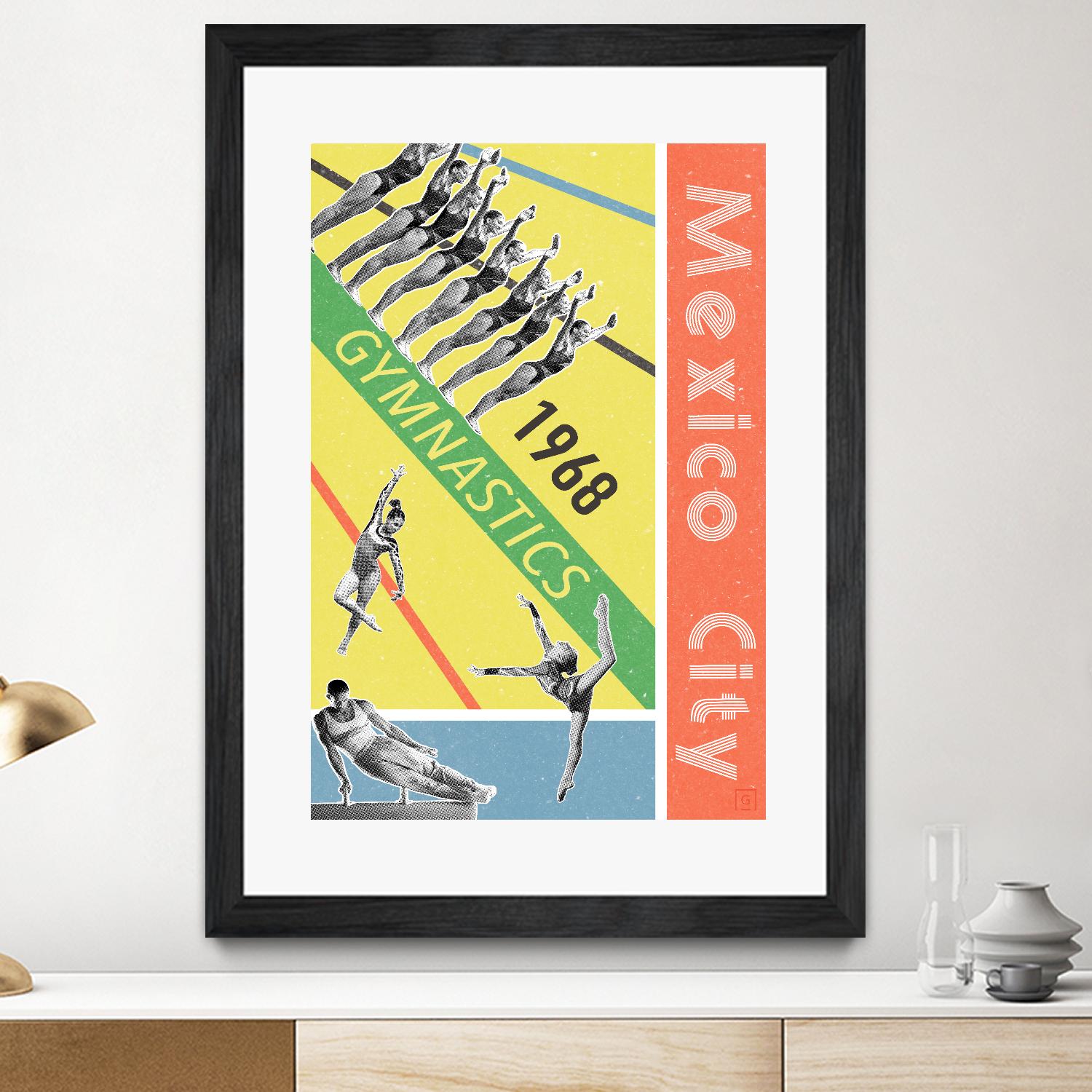 Mexico City Gymnastics 1968 by THE Studio on GIANT ART - red vintage