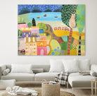 Village with Train by Nathaniel Mather on GIANT ART - green contemporary