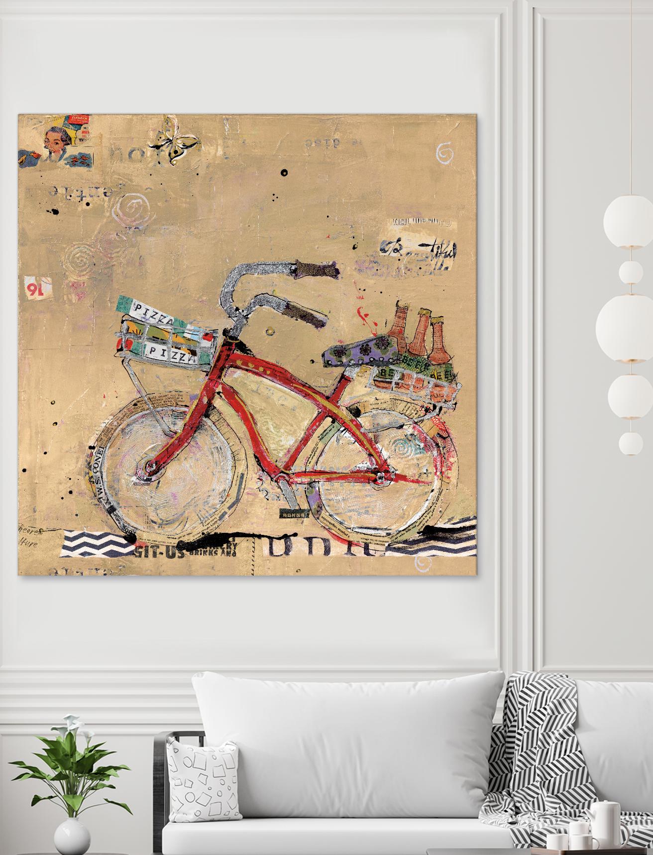 Pizza and Beer by Kellie Day on GIANT ART - beige leisure