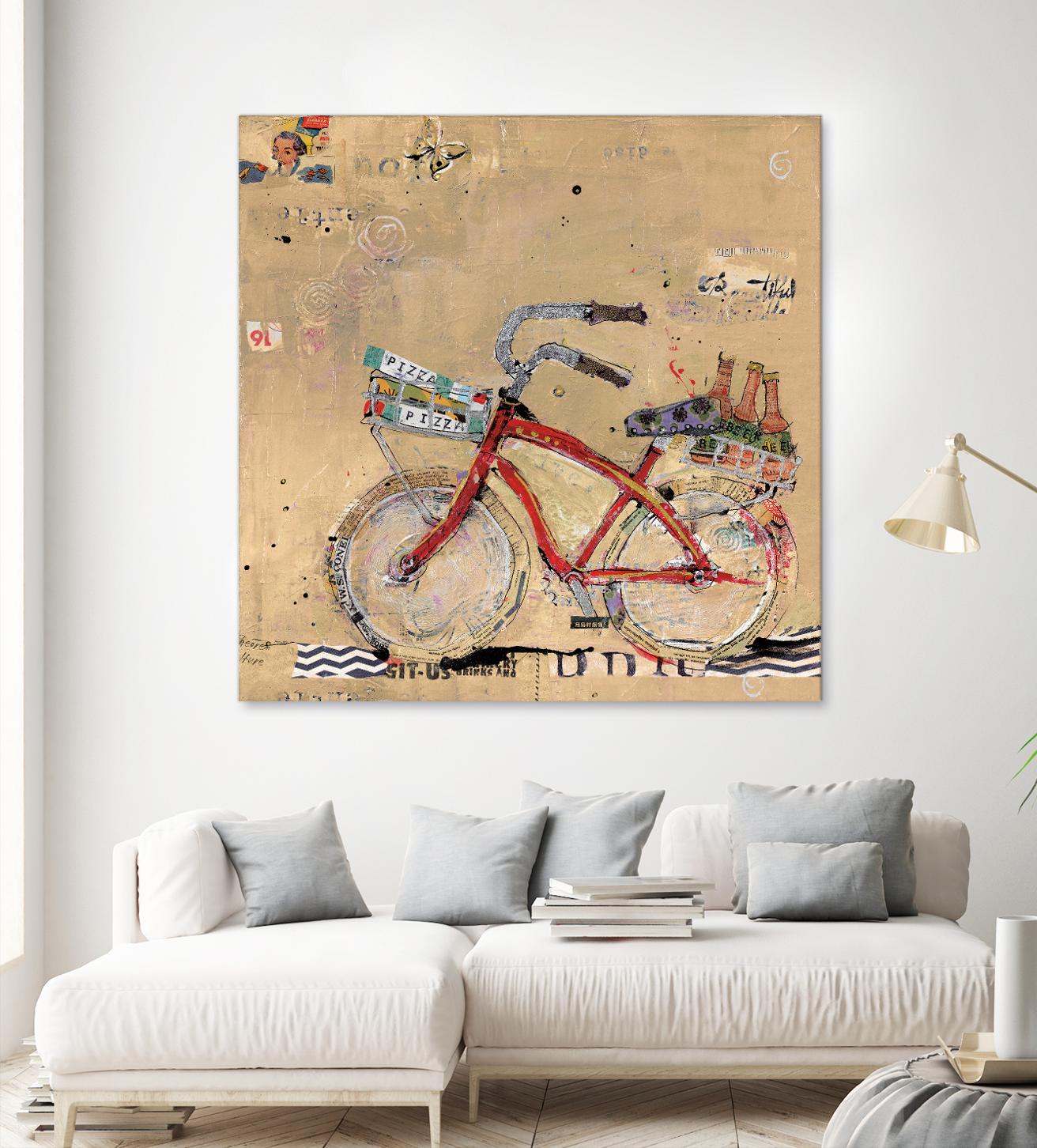 Pizza and Beer by Kellie Day on GIANT ART - beige leisure