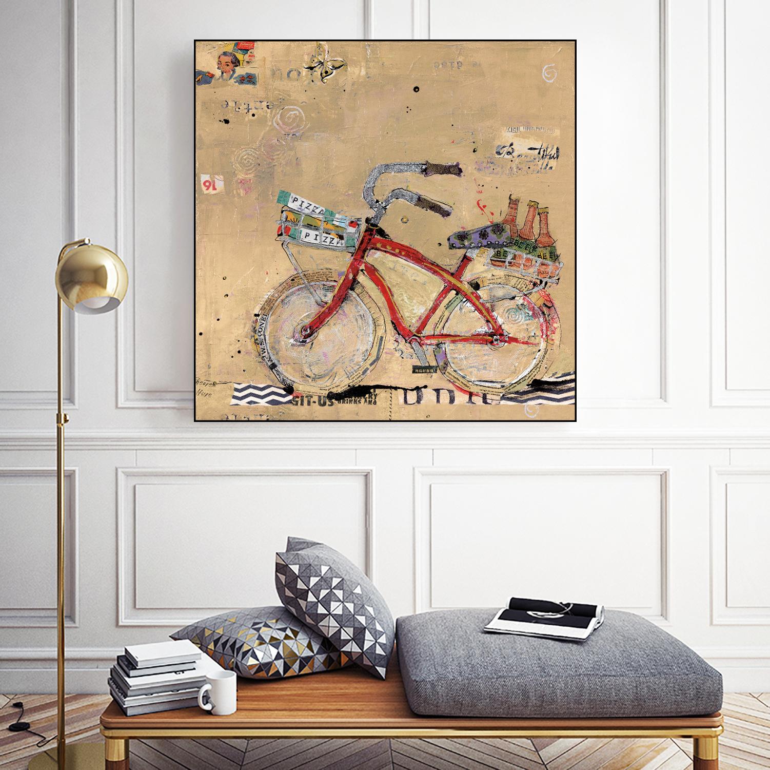 Pizza and Beer by Kellie Day on GIANT ART - beige leisure