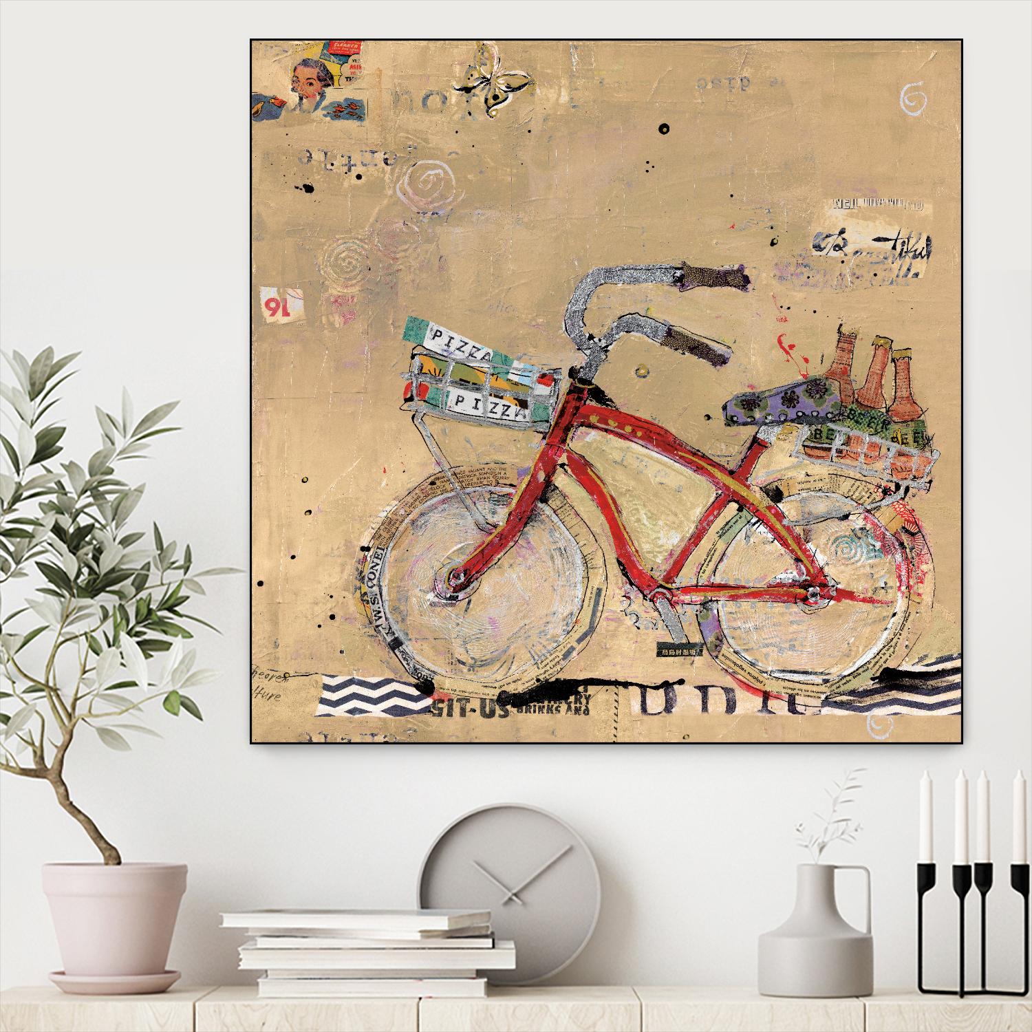 Pizza and Beer by Kellie Day on GIANT ART - beige leisure