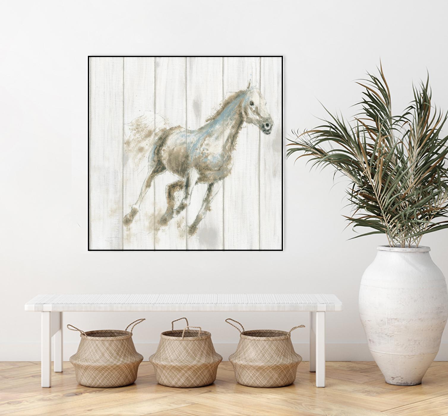 Stallion I on Birch by James Wiens on GIANT ART - grey animals