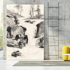 Sumi Waterfall II by Chris Paschke on GIANT ART - grey landscape