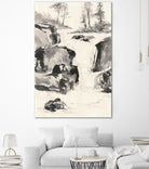 Sumi Waterfall II by Chris Paschke on GIANT ART - grey landscape