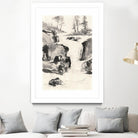 Sumi Waterfall II by Chris Paschke on GIANT ART - grey landscape