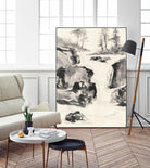 Sumi Waterfall II by Chris Paschke on GIANT ART - grey landscape