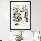 Sumi Waterfall II by Chris Paschke on GIANT ART - grey landscape