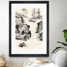 Sumi Waterfall II by Chris Paschke on GIANT ART - grey landscape