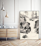 Sumi Waterfall II by Chris Paschke on GIANT ART - grey landscape