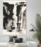 Sumi Waterfall View IV by Chris Paschke on GIANT ART - grey landscape
