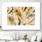 Feather Toss by Albena Hristova on GIANT ART - yellow contemporary