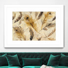 Feather Toss by Albena Hristova on GIANT ART - yellow contemporary