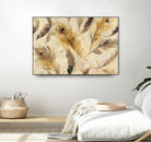 Feather Toss by Albena Hristova on GIANT ART - yellow contemporary