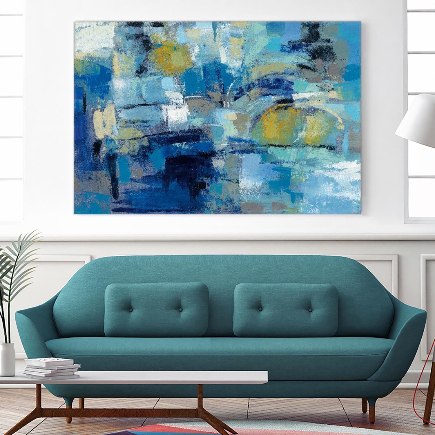 Ultramarine Waves III by Silvia Vassileva on GIANT ART - beige abstract