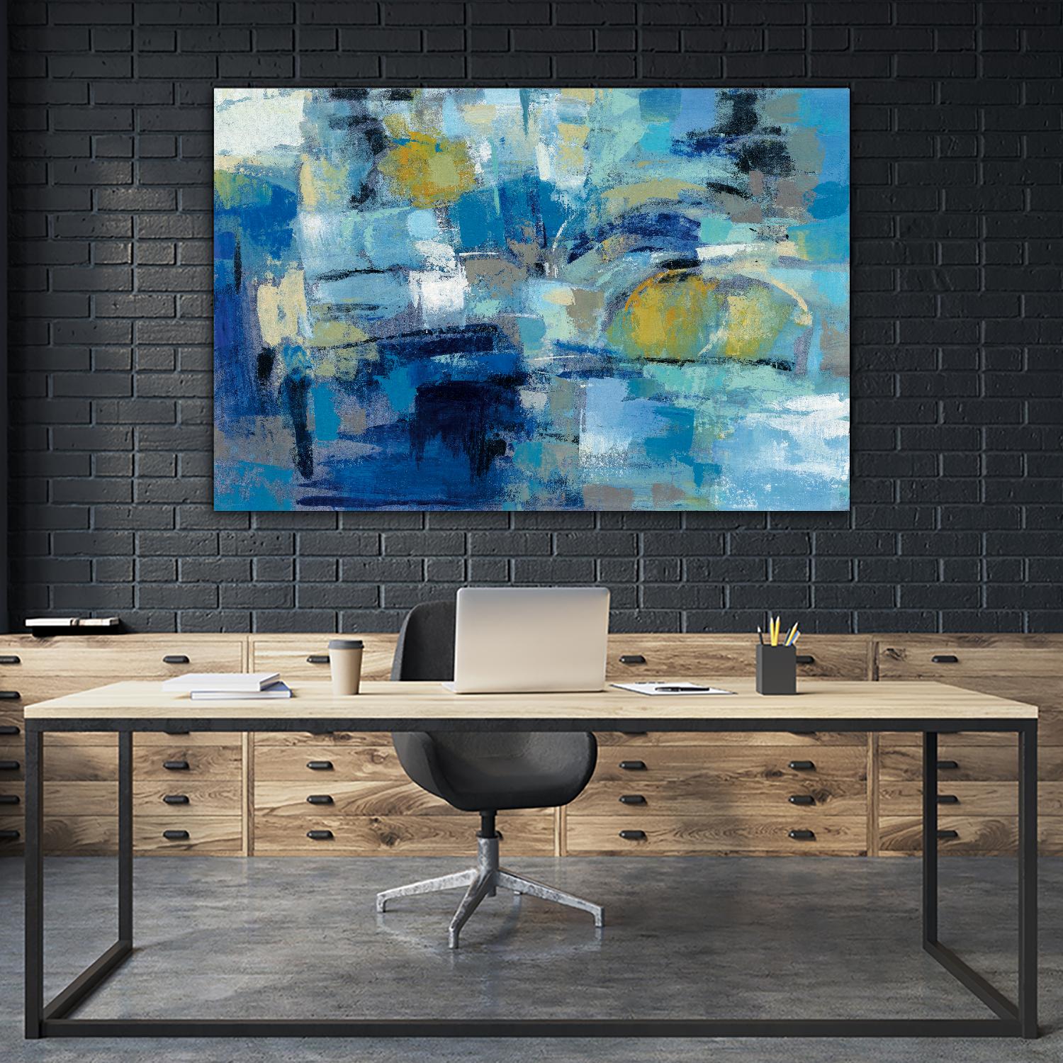 Ultramarine Waves III by Silvia Vassileva on GIANT ART - beige abstract