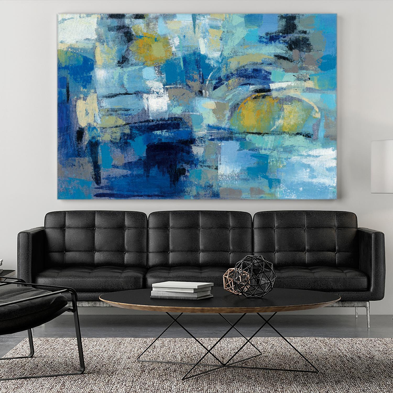 Ultramarine Waves III by Silvia Vassileva on GIANT ART - beige abstract