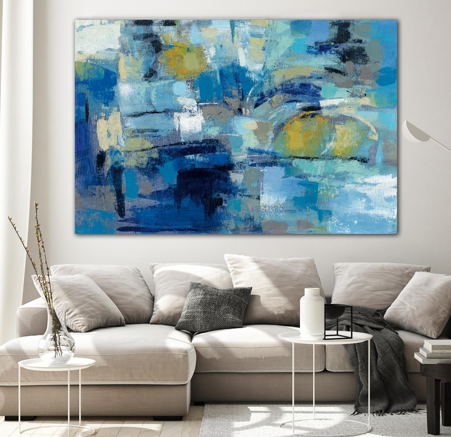 Ultramarine Waves III by Silvia Vassileva on GIANT ART - beige abstract