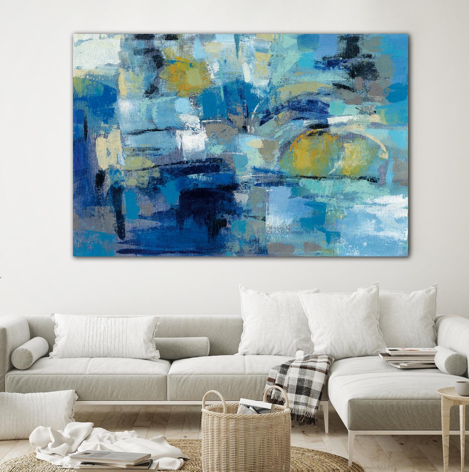 Ultramarine Waves III by Silvia Vassileva on GIANT ART - beige abstract