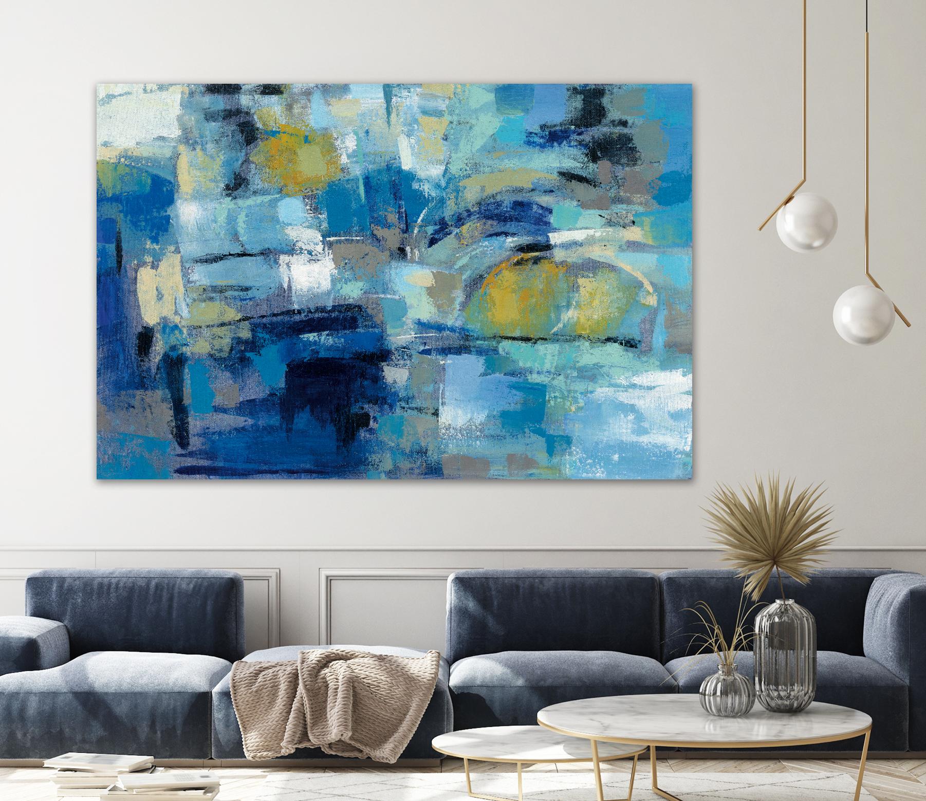 Ultramarine Waves III by Silvia Vassileva on GIANT ART - beige abstract
