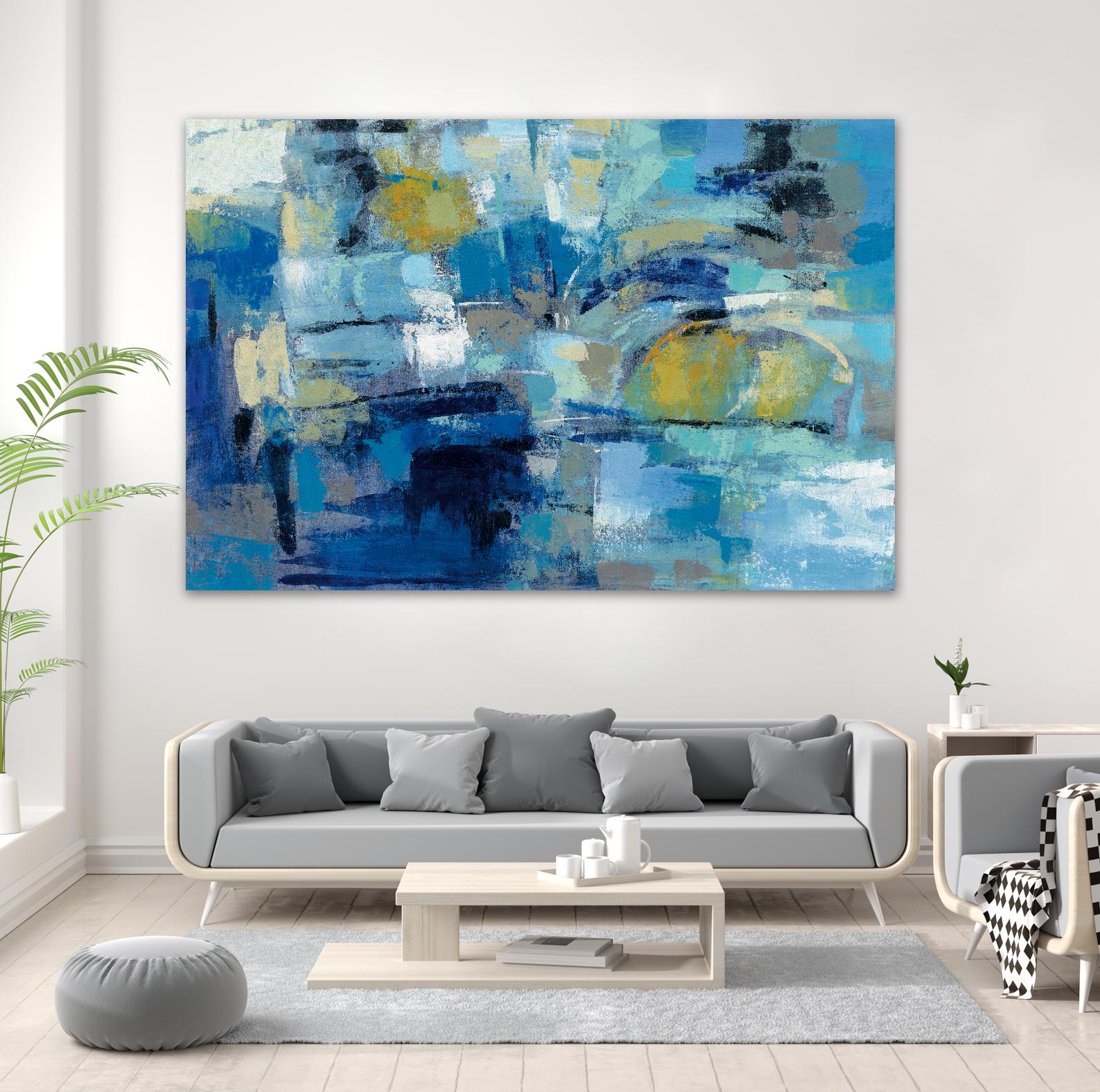 Ultramarine Waves III by Silvia Vassileva on GIANT ART - beige abstract