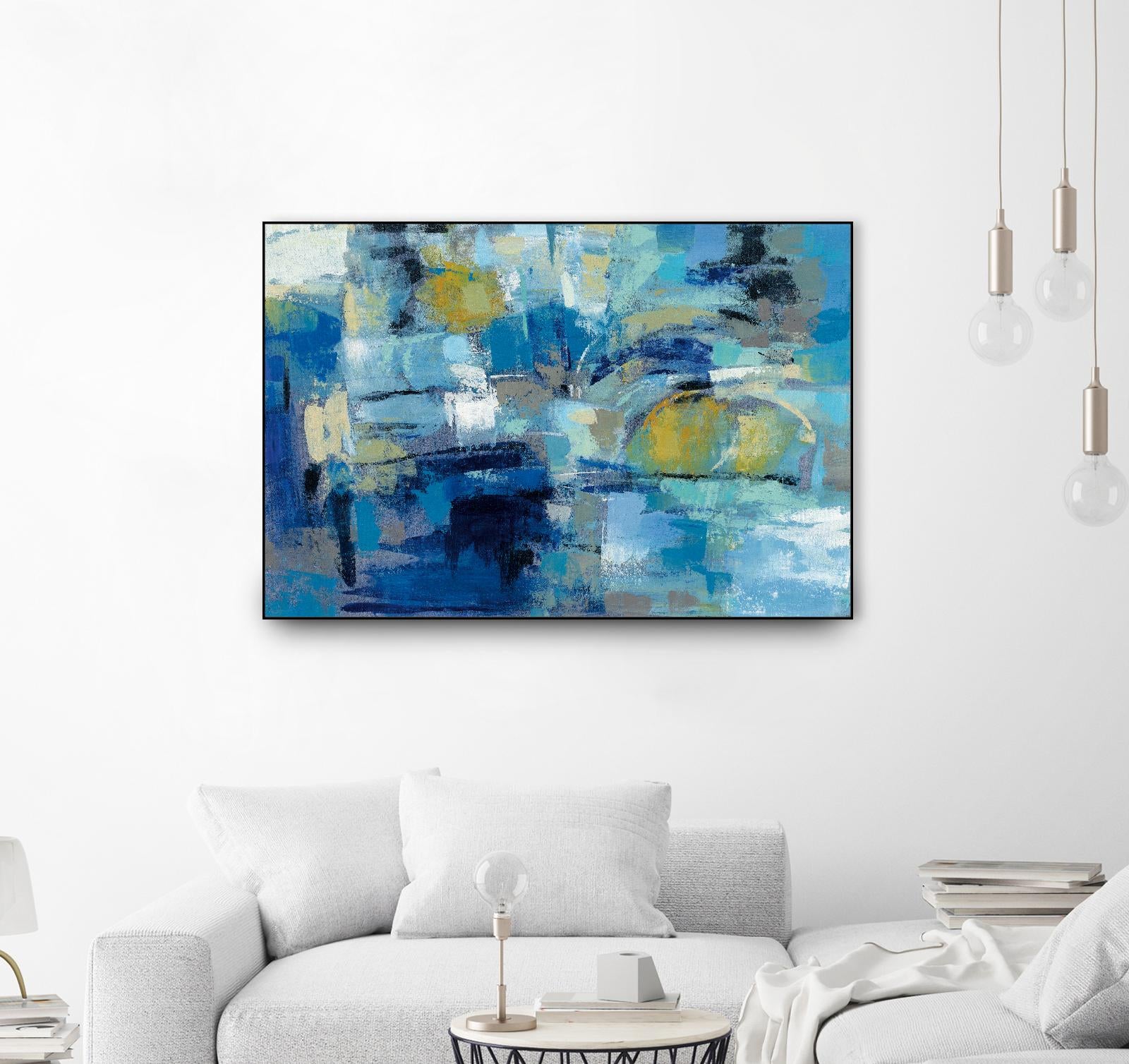 Ultramarine Waves III by Silvia Vassileva on GIANT ART - beige abstract