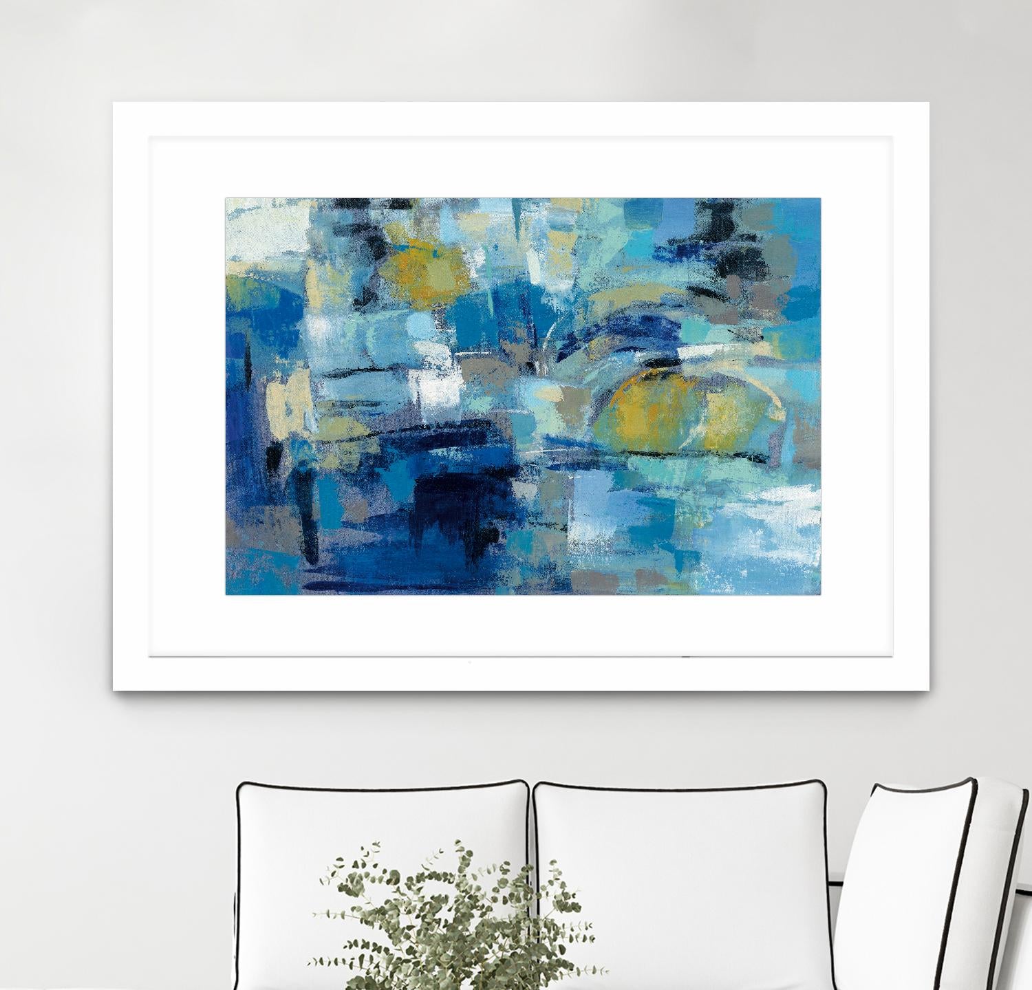 Ultramarine Waves III by Silvia Vassileva on GIANT ART - beige abstract