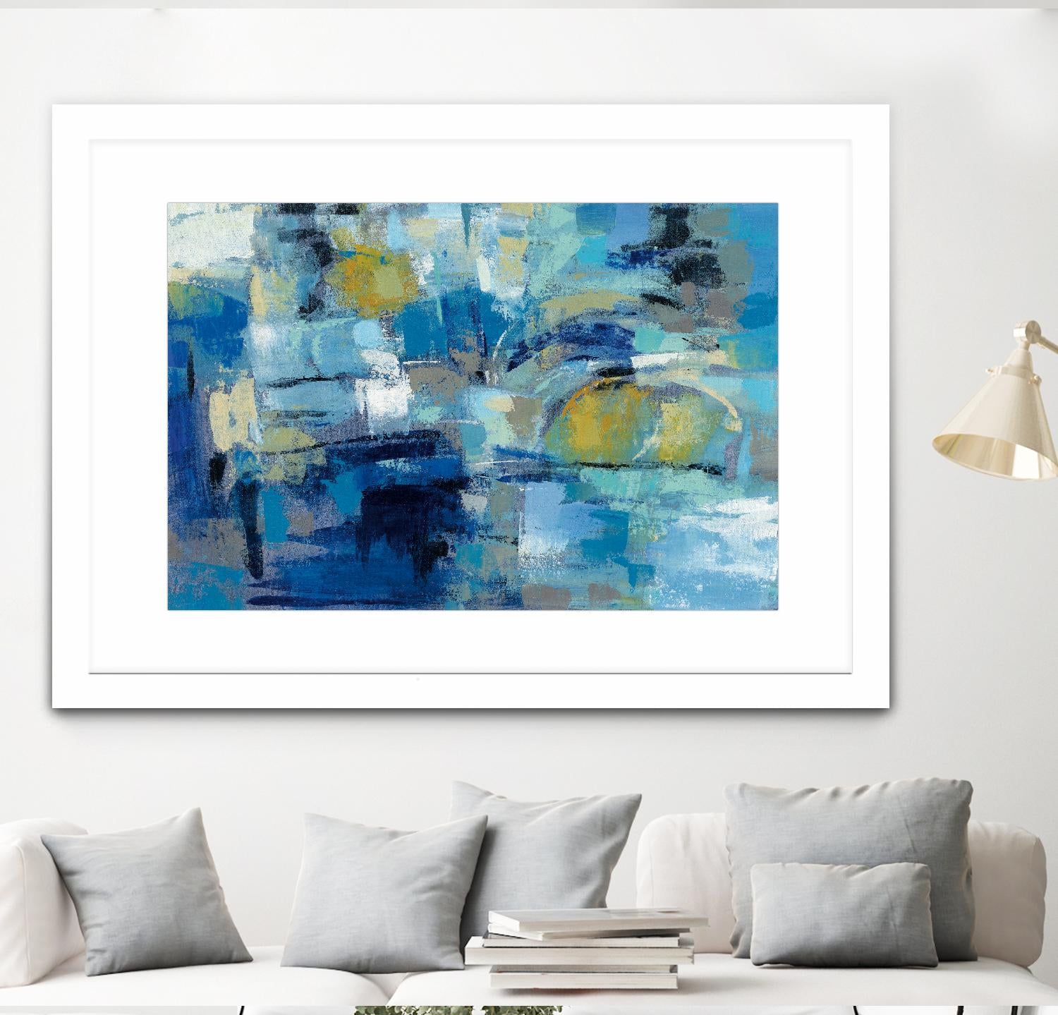 Ultramarine Waves III by Silvia Vassileva on GIANT ART - beige abstract