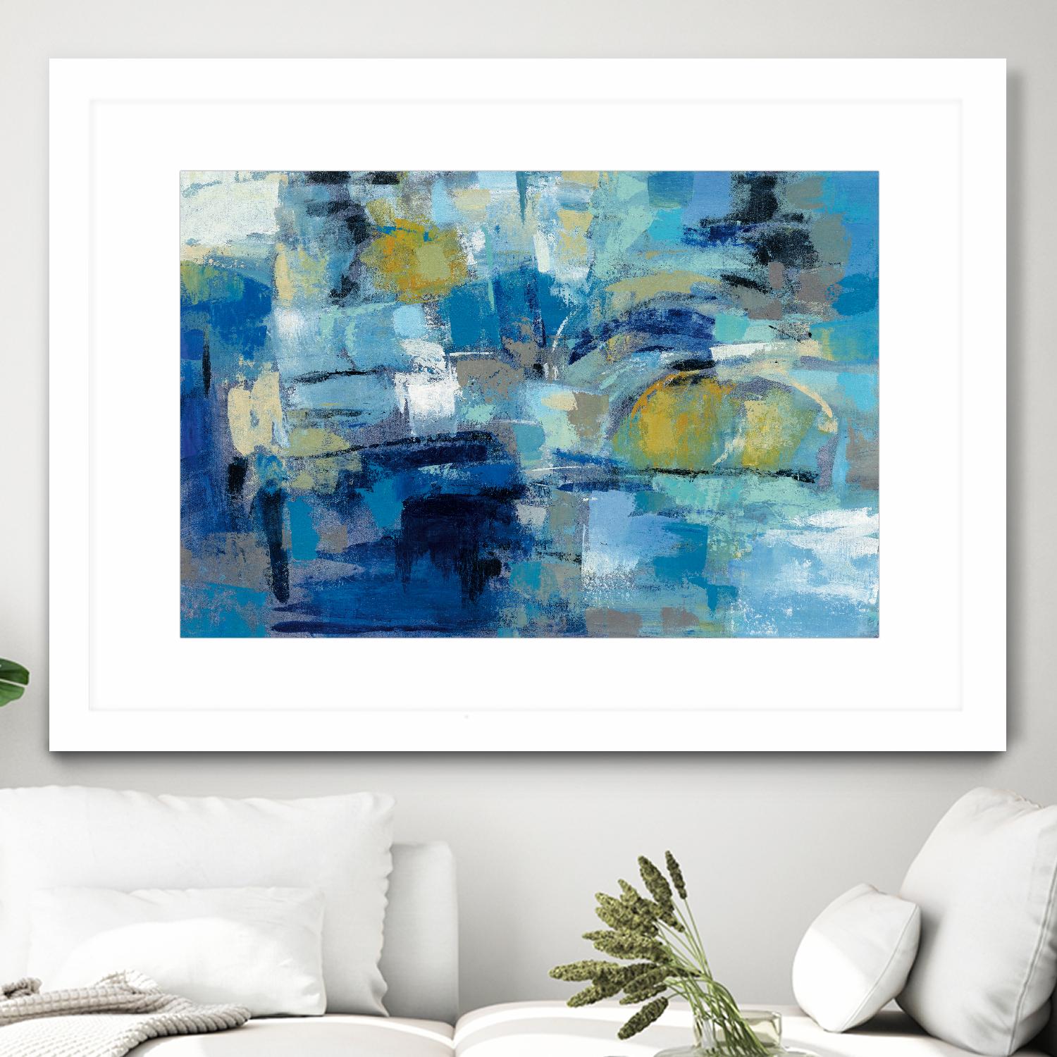 Ultramarine Waves III by Silvia Vassileva on GIANT ART - beige abstract