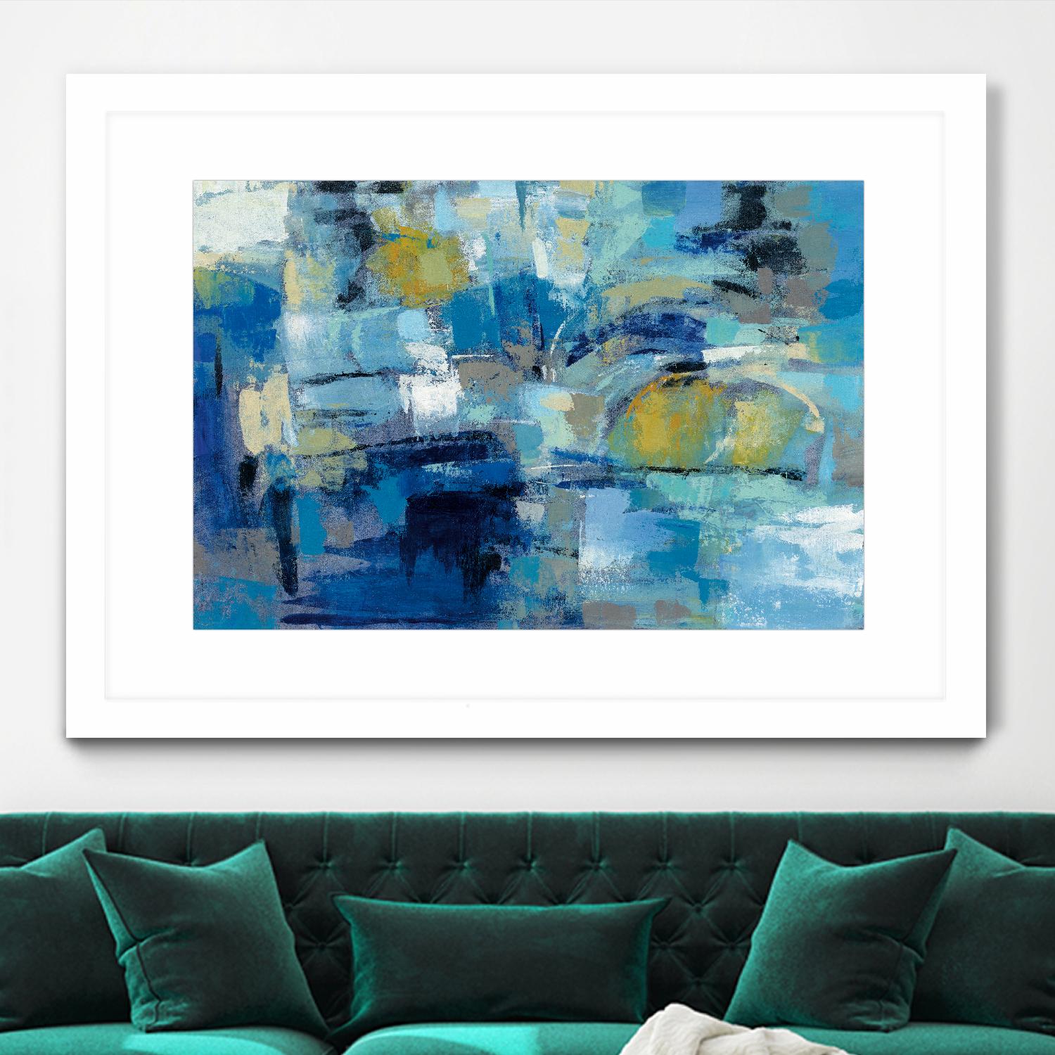 Ultramarine Waves III by Silvia Vassileva on GIANT ART - beige abstract
