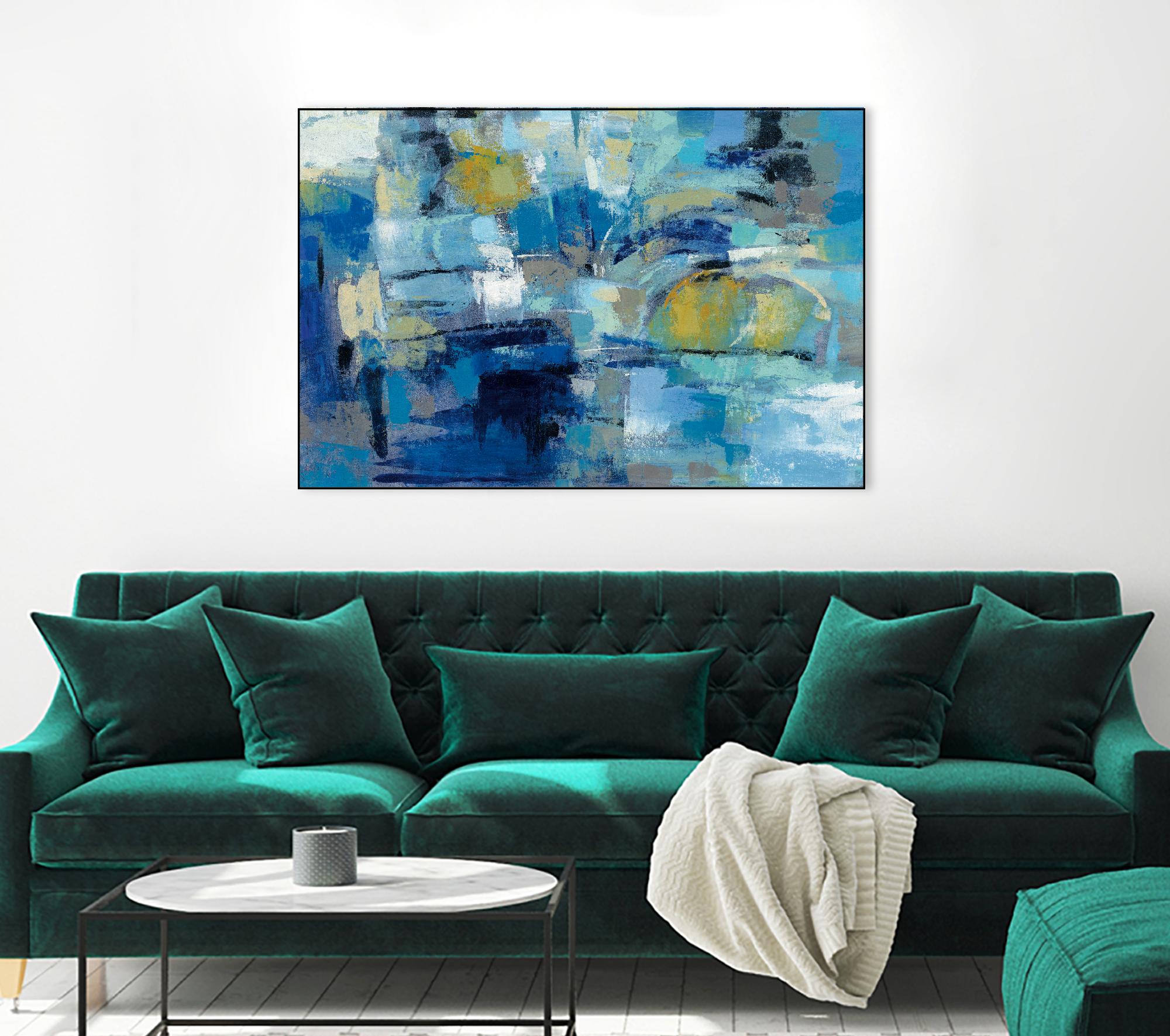 Ultramarine Waves III by Silvia Vassileva on GIANT ART - beige abstract