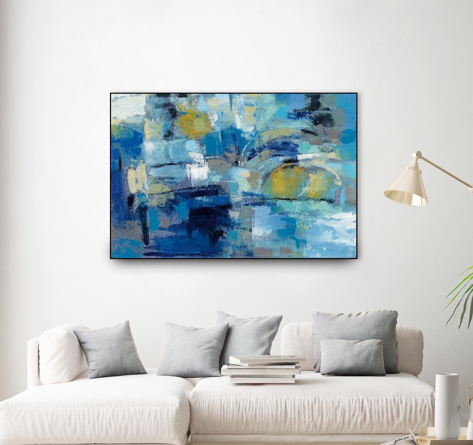Ultramarine Waves III by Silvia Vassileva on GIANT ART - beige abstract