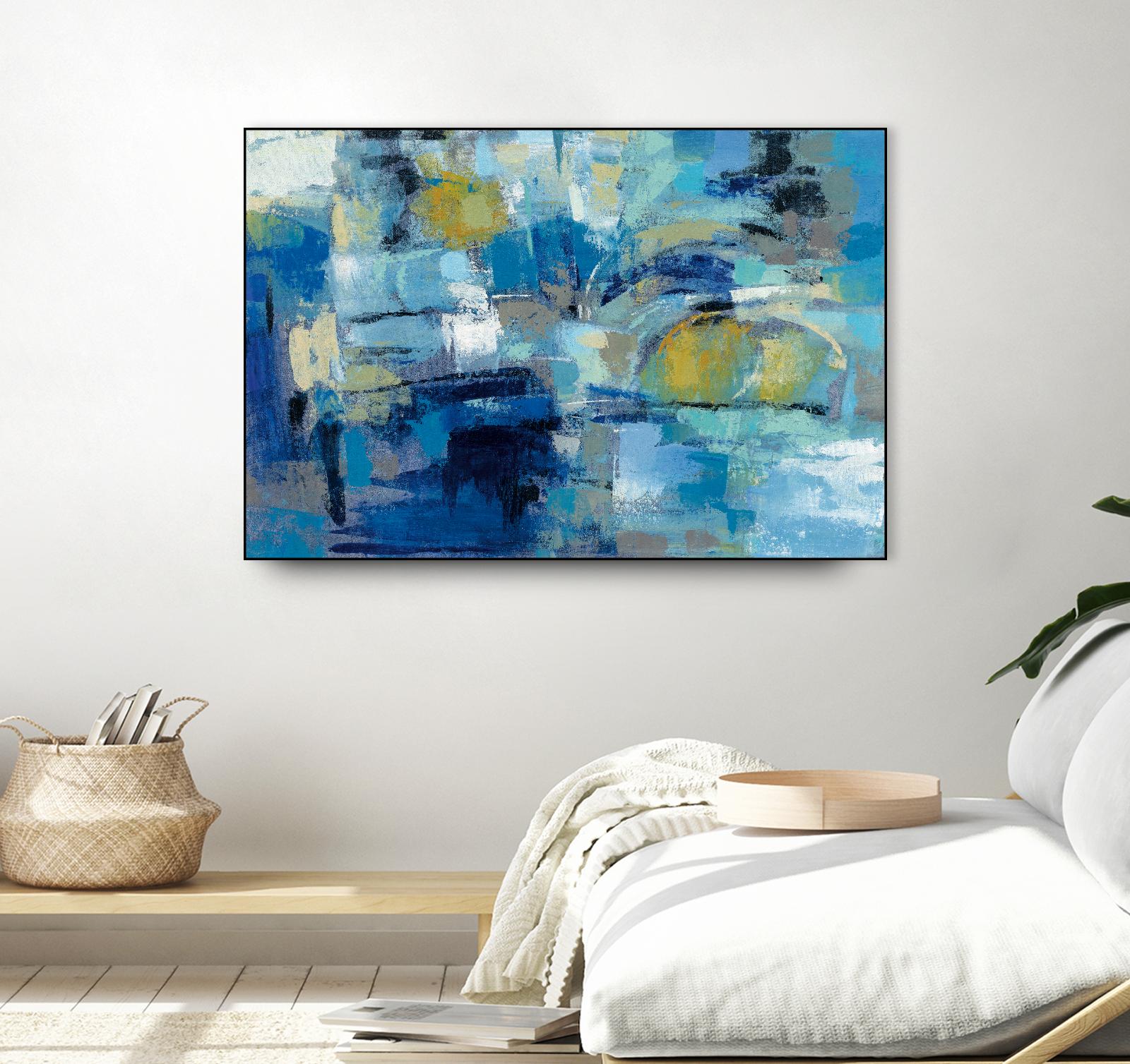 Ultramarine Waves III by Silvia Vassileva on GIANT ART - beige abstract