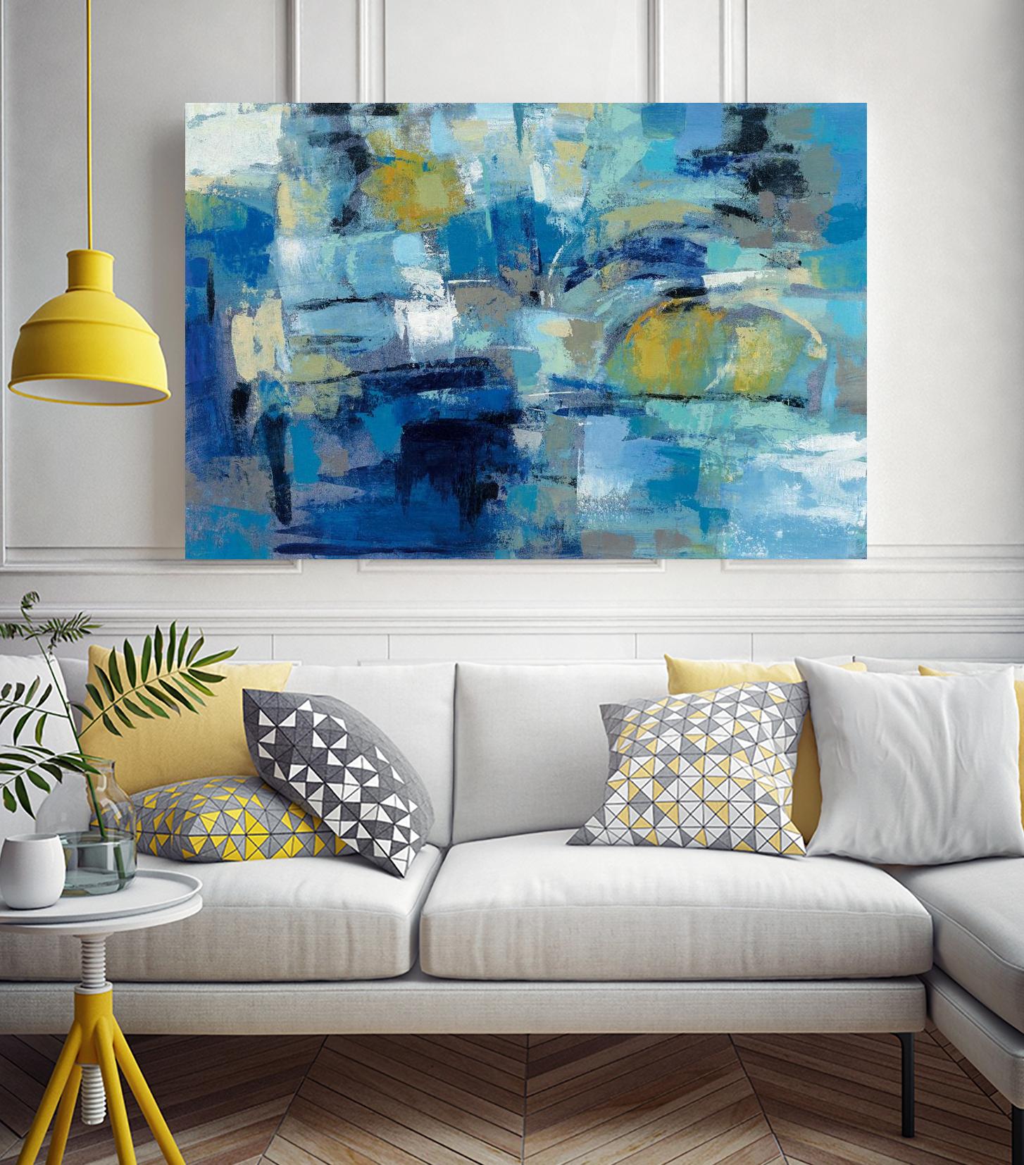 Ultramarine Waves III by Silvia Vassileva on GIANT ART - beige abstract