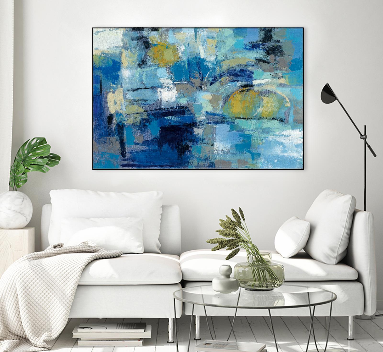 Ultramarine Waves III by Silvia Vassileva on GIANT ART - beige abstract